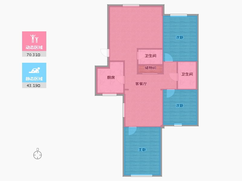 天津-天津市-凯兴天宝公寓-南区-112.80-户型库-动静分区