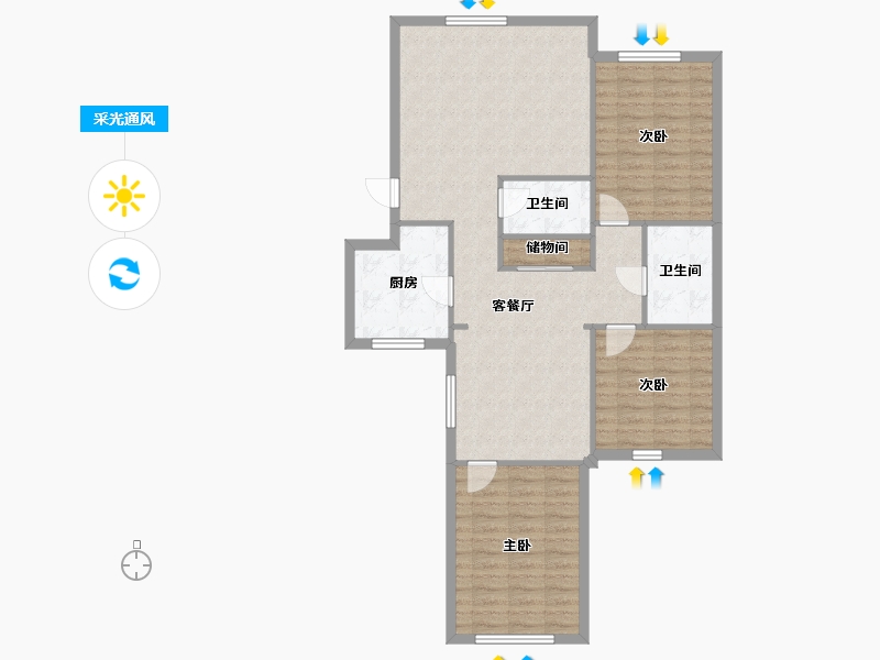 天津-天津市-凯兴天宝公寓-南区-112.80-户型库-采光通风