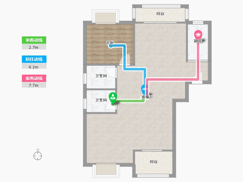 福建省-福州市-金凤新苑-86.40-户型库-动静线