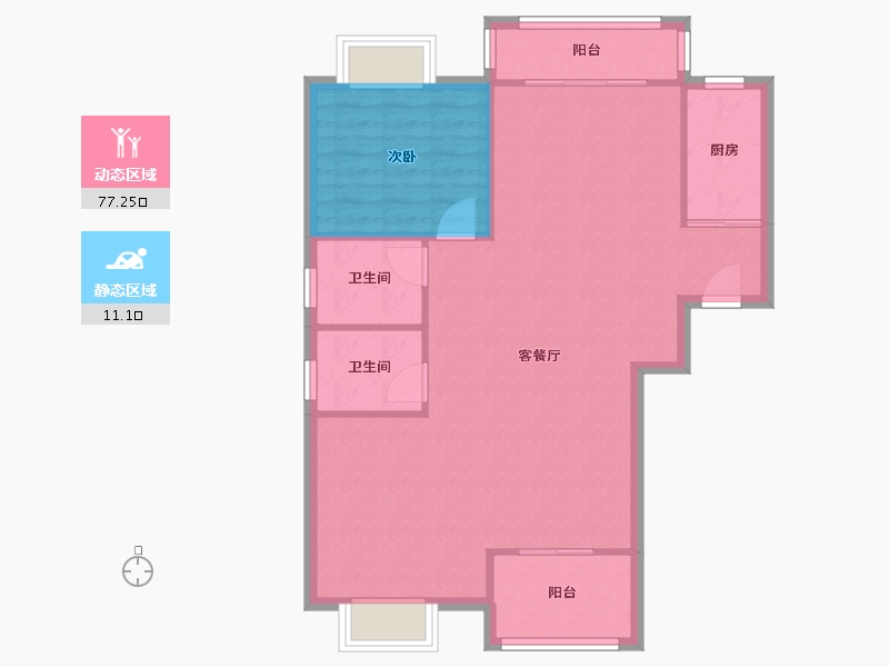 福建省-福州市-金凤新苑-86.40-户型库-动静分区