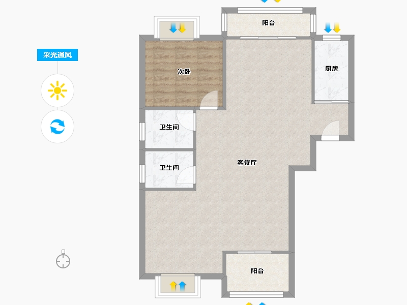 福建省-福州市-金凤新苑-86.40-户型库-采光通风