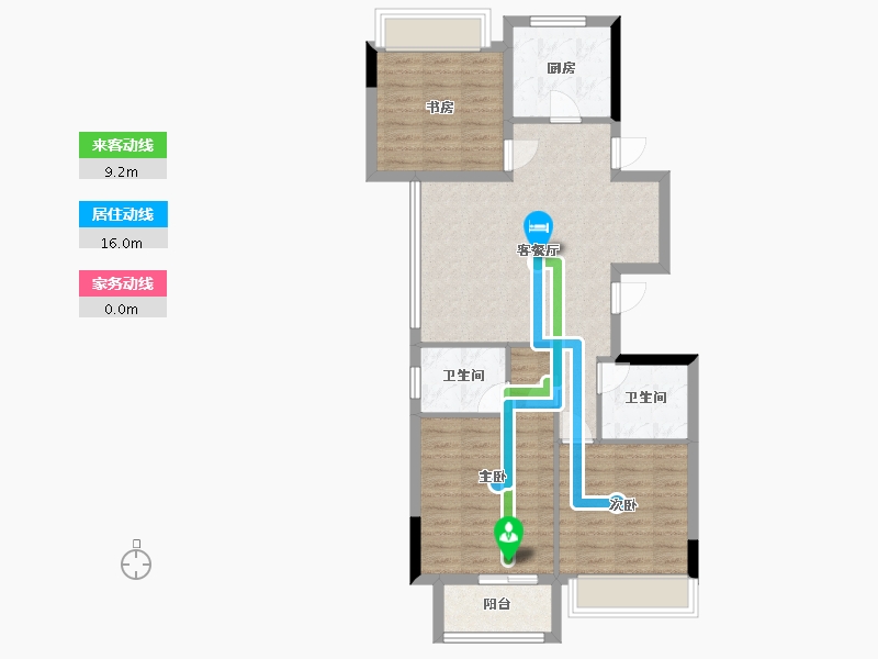 浙江省-杭州市-江和城和园-105.00-户型库-动静线