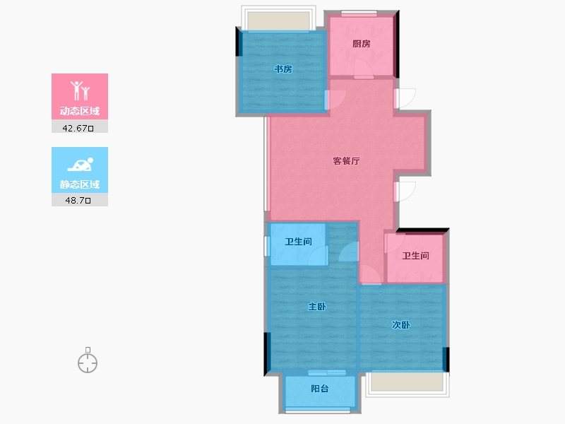 浙江省-杭州市-江和城和园-105.00-户型库-动静分区