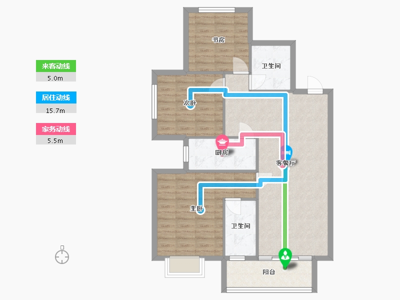 河北省-保定市-锦珑府-88.80-户型库-动静线