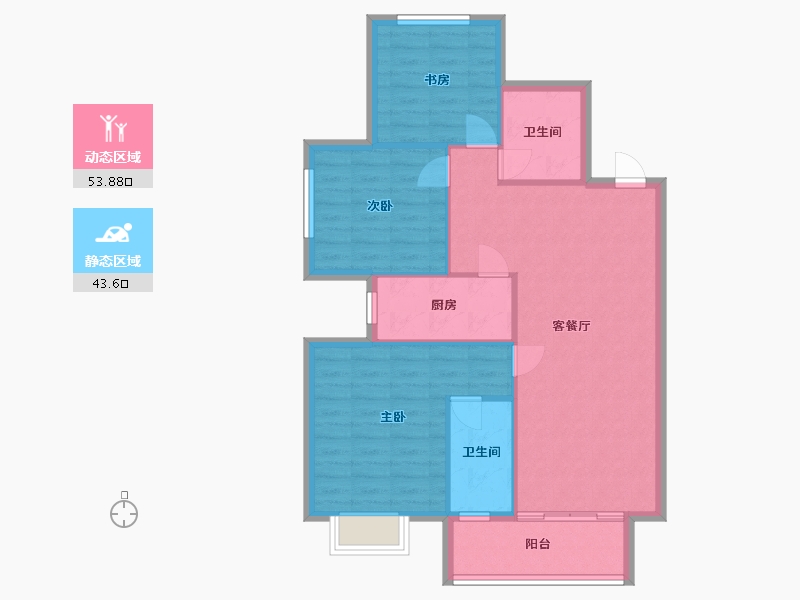 河北省-保定市-锦珑府-88.80-户型库-动静分区