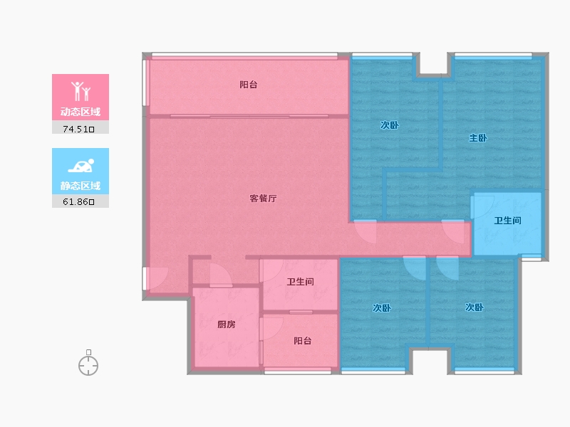 重庆-重庆市-中交中央公园和颂-117.56-户型库-动静分区