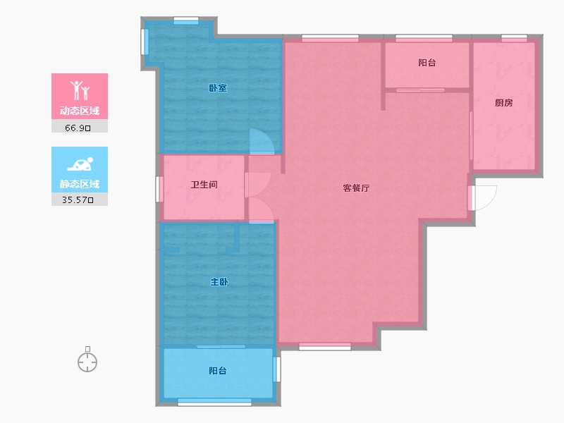 陕西省-西安市-曲江观邸-93.82-户型库-动静分区