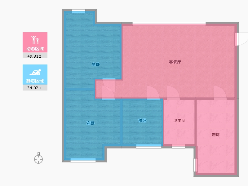 四川省-内江市-西城国际社区-70.30-户型库-动静分区