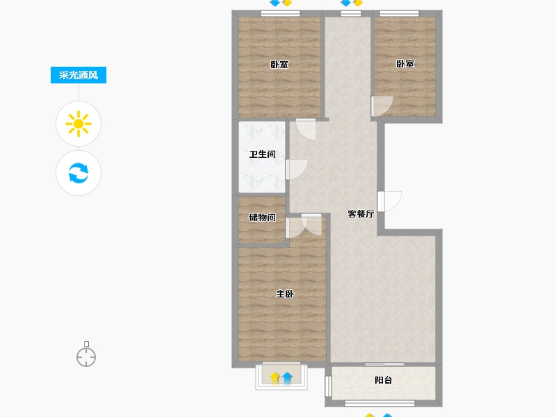 河北省-保定市-天龙小区-93.00-户型库-采光通风