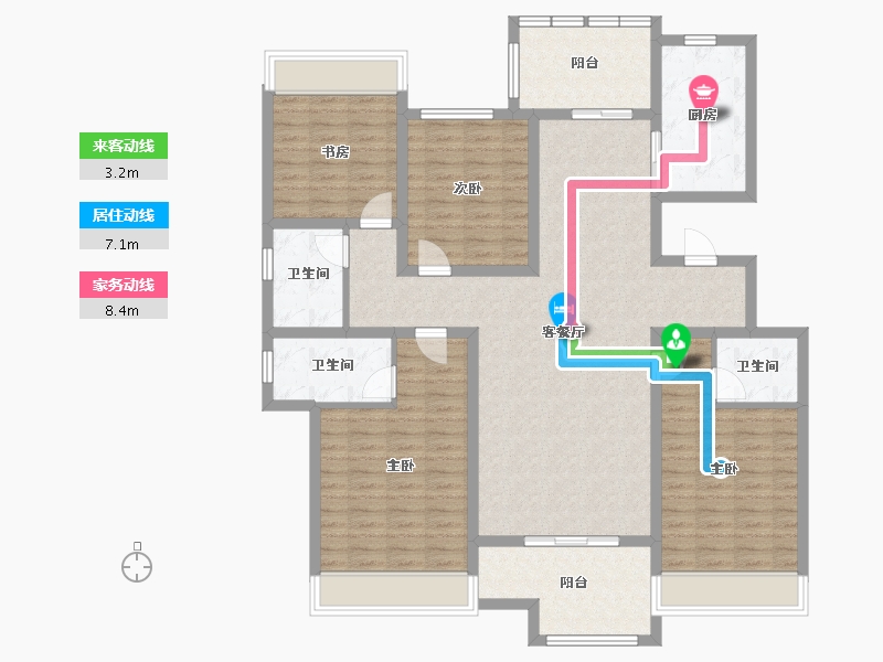 山东省-济宁市-紫麟府-132.00-户型库-动静线