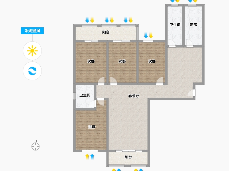 河南省-商丘市-中原水城文旅大厦-160.00-户型库-采光通风