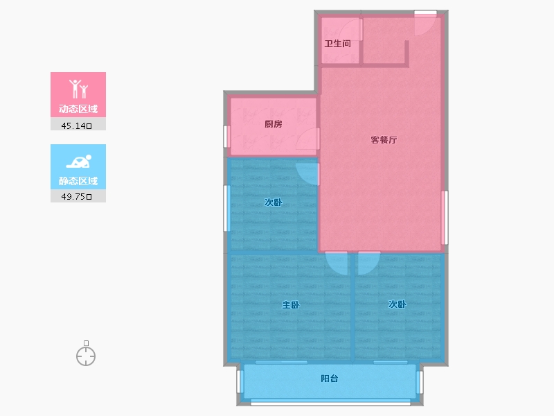 北京-北京市-魏公村路8号院-88.00-户型库-动静分区