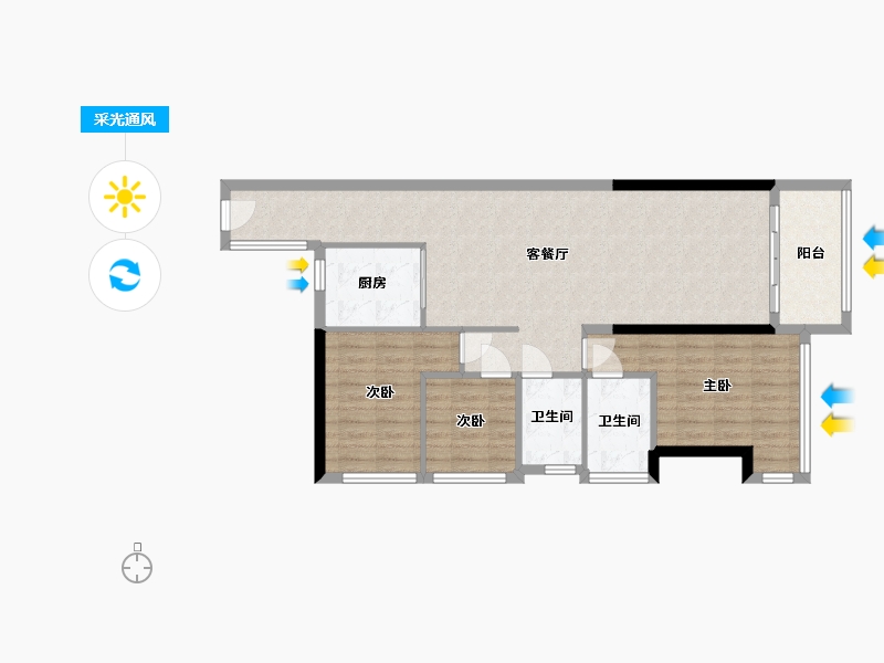 广东省-中山市-逸骏半岛-87.11-户型库-采光通风