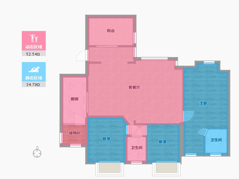 广东省-东莞市-盛和花园-109.60-户型库-动静分区