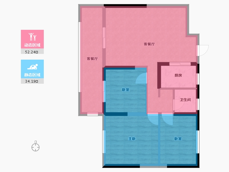 山东省-济南市-旭辉银盛泰金域蓝山-77.00-户型库-动静分区