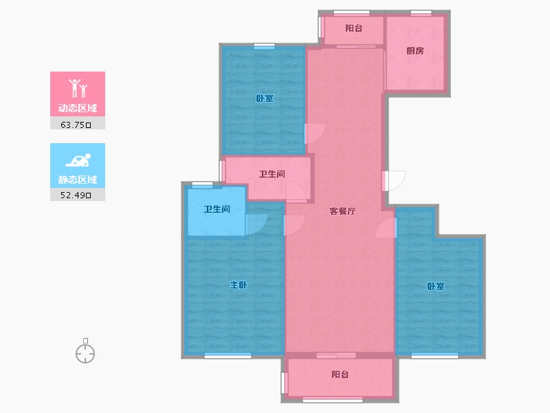 河南省-开封市-鼎立国际城-B区-111.83-户型库-动静分区