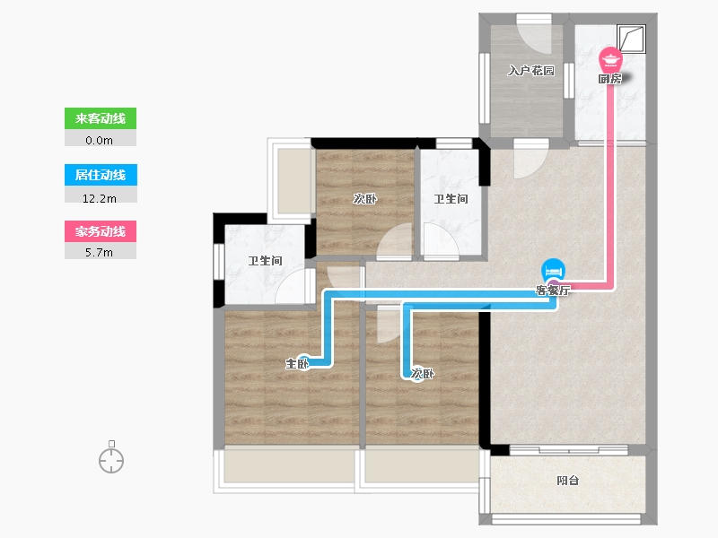 广东省-清远市-碧桂园山湖城御景湾-76.00-户型库-动静线