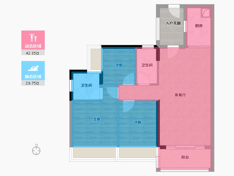 广东省-清远市-碧桂园山湖城御景湾-76.00-户型库-动静分区