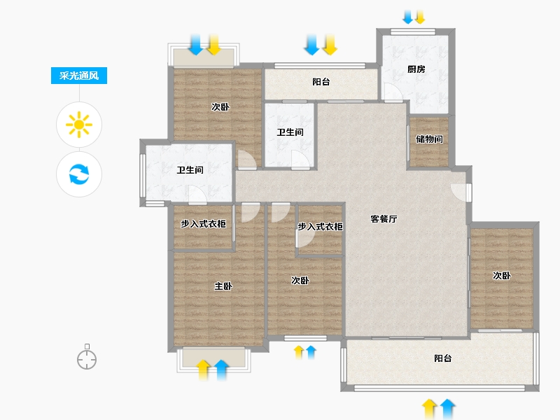 江苏省-苏州市-双湖湾花园-2期-154.95-户型库-采光通风