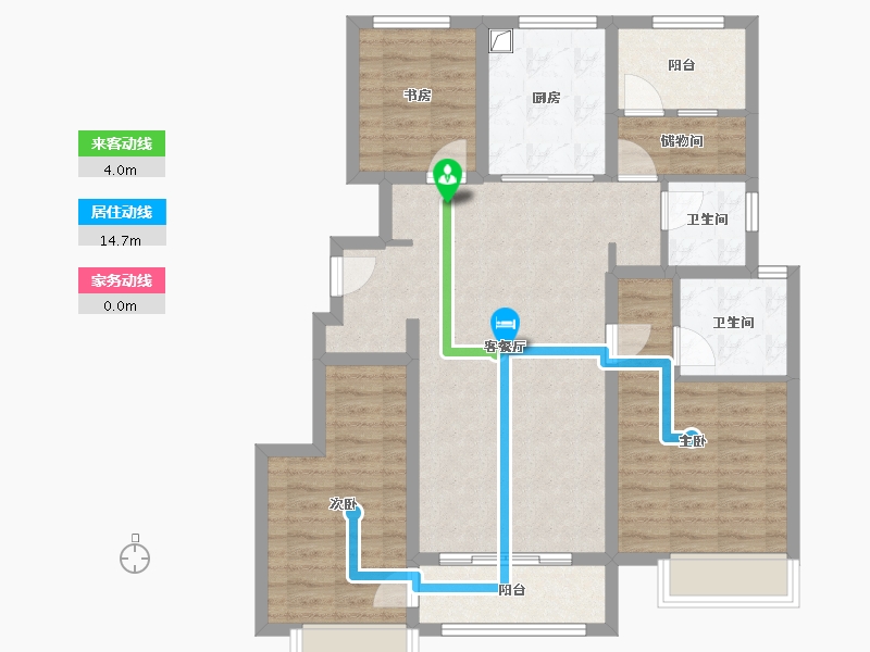 山东省-济南市-雪山万科城-107.00-户型库-动静线