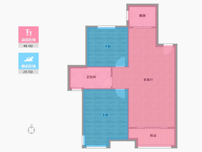 江苏省-镇江市-仙林悦城-74.00-户型库-动静分区