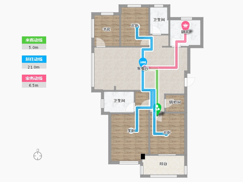 浙江省-杭州市-中天珺府二期-92.00-户型库-动静线