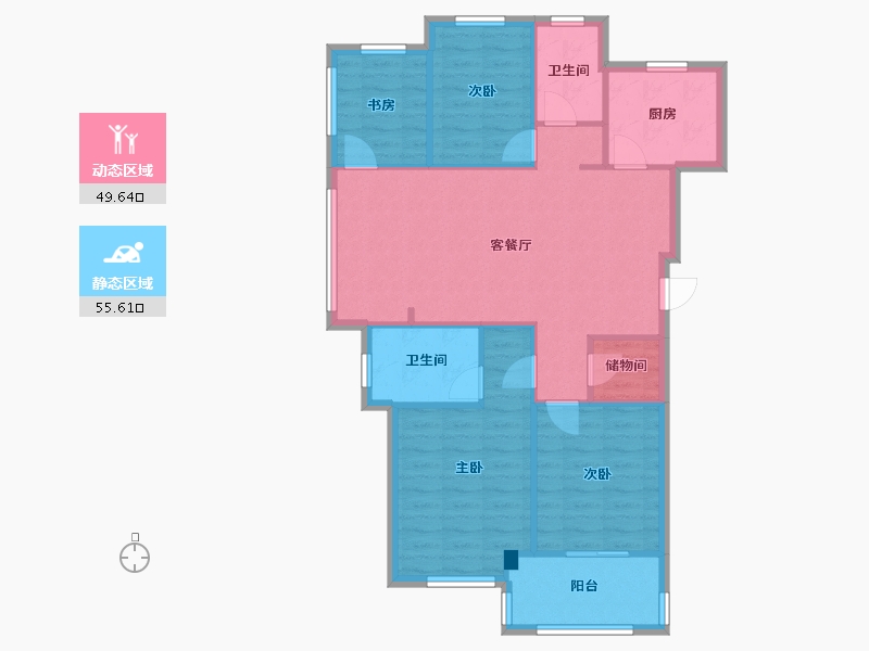 浙江省-杭州市-中天珺府二期-92.00-户型库-动静分区