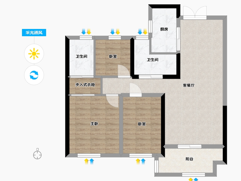 湖北省-十堰市-太学府-84.00-户型库-采光通风