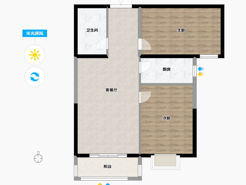 河北省-张家口市-万丰府(宣府大街店)-86.40-户型库-采光通风