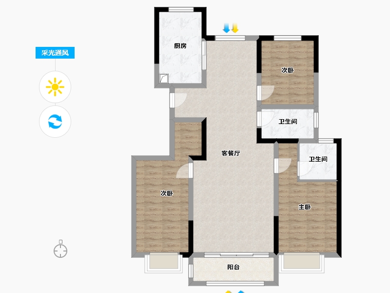 甘肃省-白银市-御景学府-117.12-户型库-采光通风