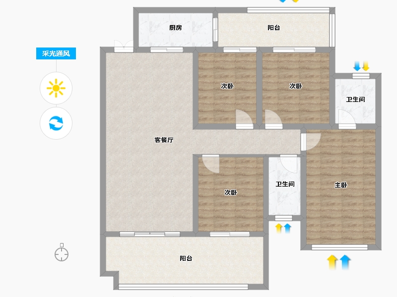 湖南省-邵阳市-北辰首府-103.20-户型库-采光通风