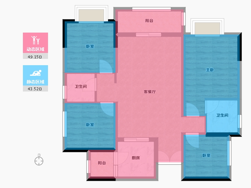 四川省-眉山市-长平院子-82.00-户型库-动静分区