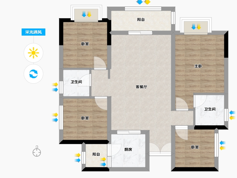 四川省-眉山市-长平院子-82.00-户型库-采光通风