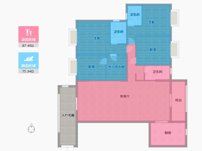 广东省-肇庆市-鸿益幸福湖畔-158.24-户型库-动静分区