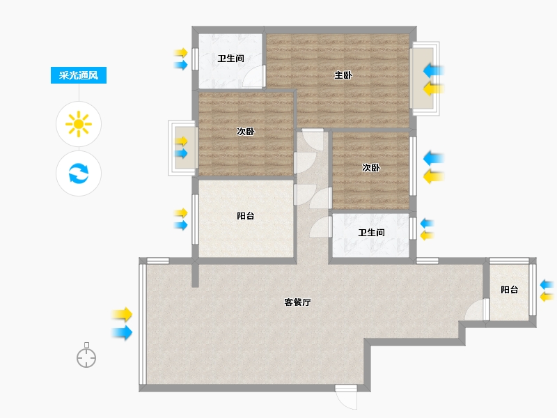 广西壮族自治区-南宁市-锦绣小区-80.00-户型库-采光通风