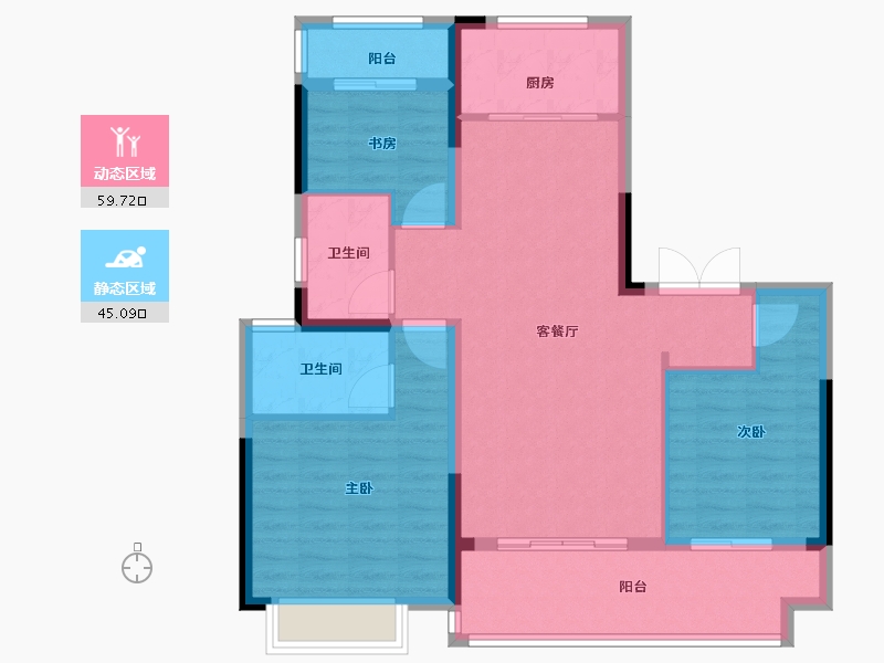 安徽省-芜湖市-斌锋江山序-94.40-户型库-动静分区