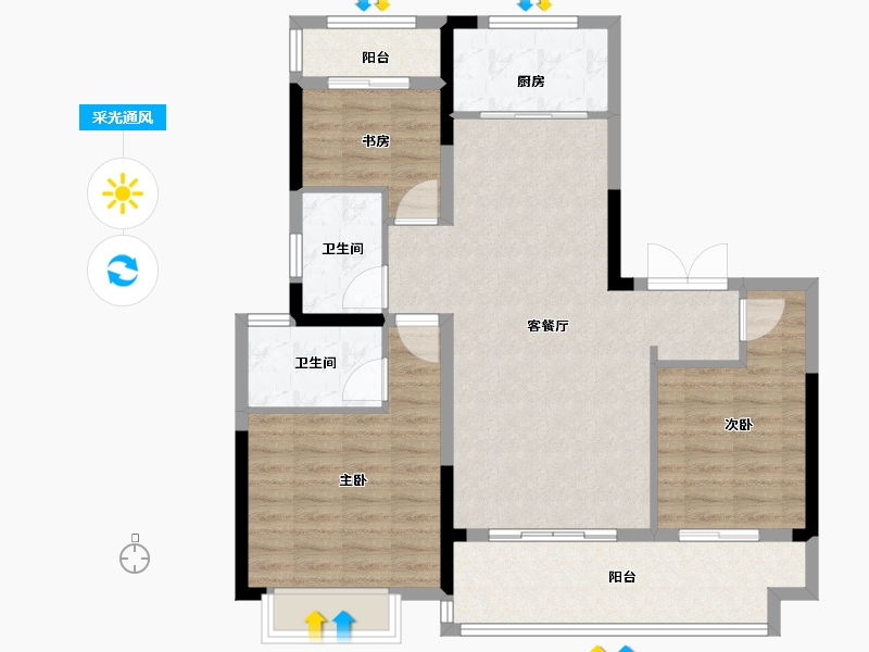 安徽省-芜湖市-斌锋江山序-94.40-户型库-采光通风