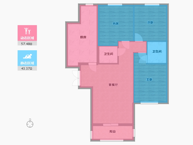 北京-北京市-中信禧园-南区-94.00-户型库-动静分区