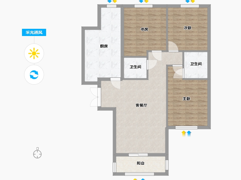 北京-北京市-中信禧园-南区-94.00-户型库-采光通风