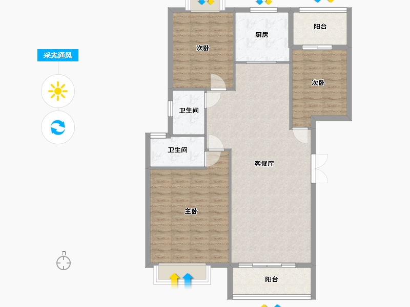 福建省-泉州市-物华天城-104.00-户型库-采光通风