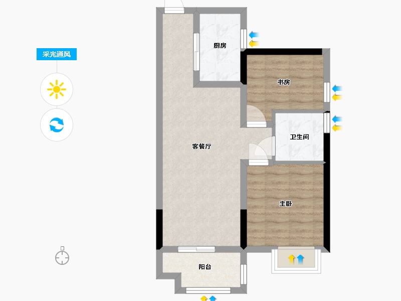 海南省-三亚市-保利栖麓-63.20-户型库-采光通风