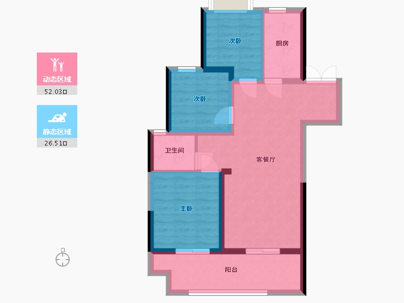 湖北省-鄂州市-鄂州吾悦华府-78.59-户型库-动静分区