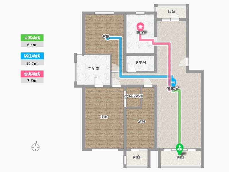 北京-北京市-名佳花园-三区-118.40-户型库-动静线