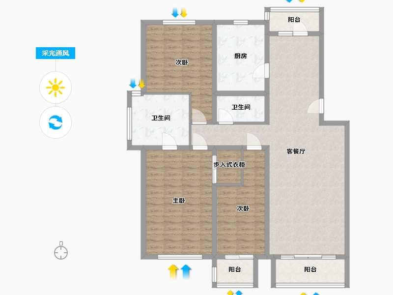 北京-北京市-名佳花园-三区-118.40-户型库-采光通风