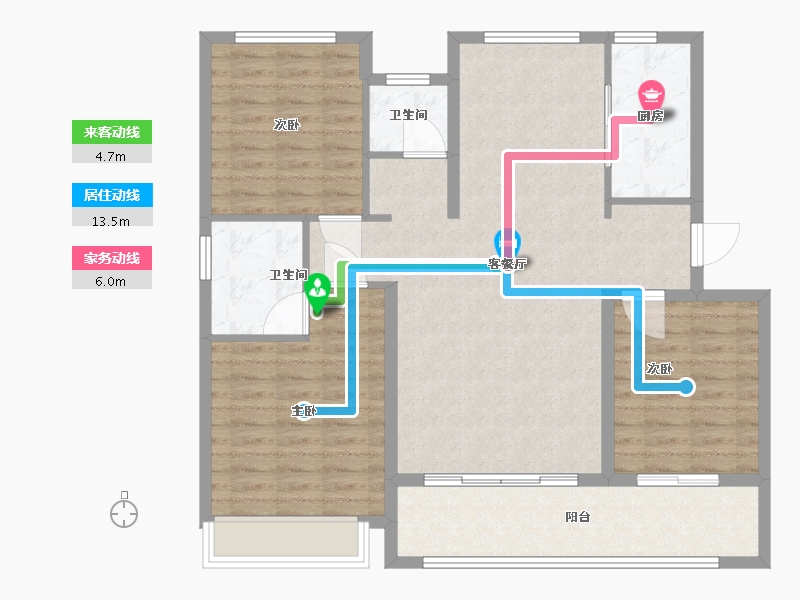 河南省-济源市-合生龙岗府-105.60-户型库-动静线