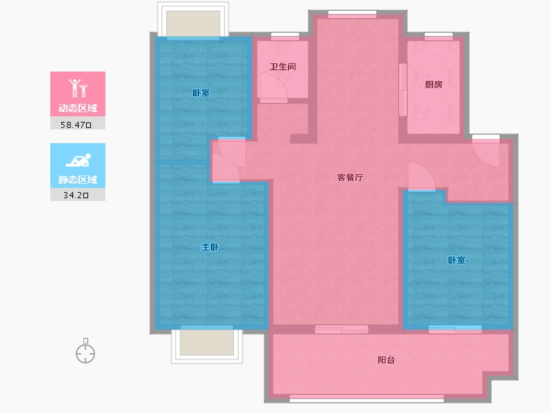 安徽省-阜阳市-樾江台-93.60-户型库-动静分区