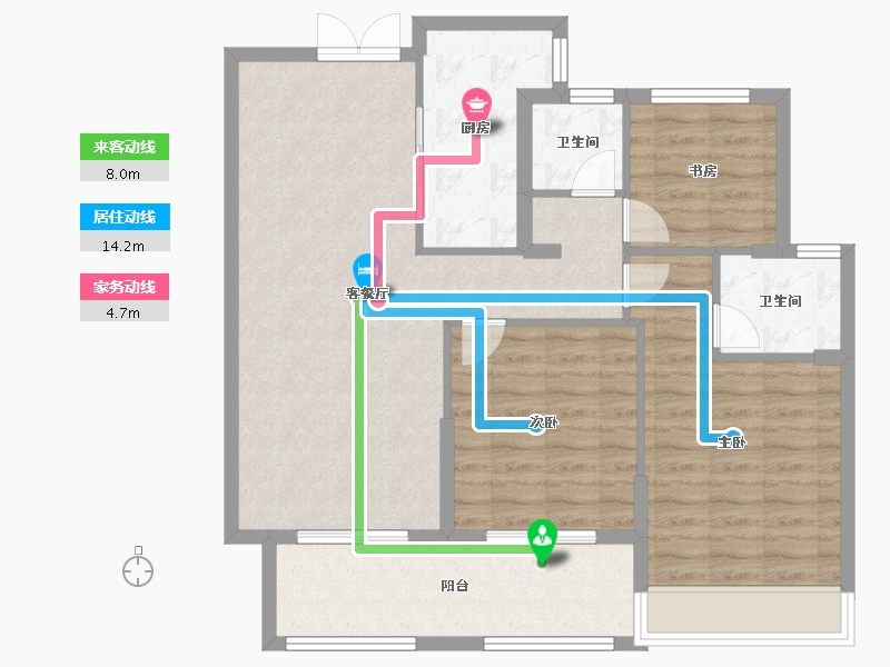 江苏省-无锡市-瑞名府-95.20-户型库-动静线