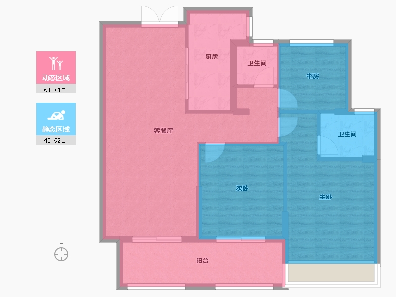 江苏省-无锡市-瑞名府-95.20-户型库-动静分区