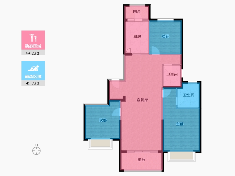 山西省-大同市-恒大悦府-110.74-户型库-动静分区