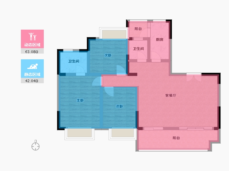 重庆-重庆市-华渝馨园2期-109.14-户型库-动静分区